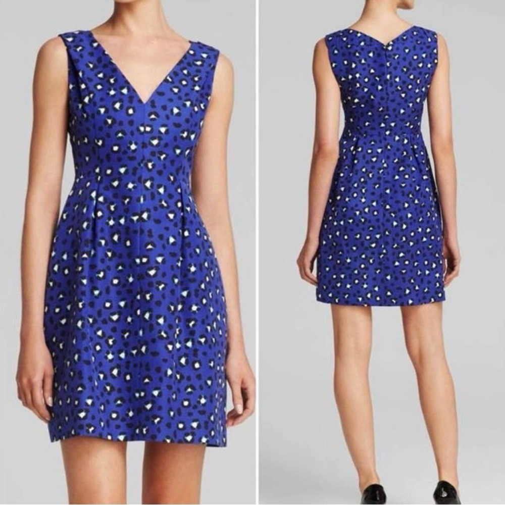Kate Spade Cyber Cheetah Dawson Dress Fit & Flare Size 2 Blue Cocktail Dress‎